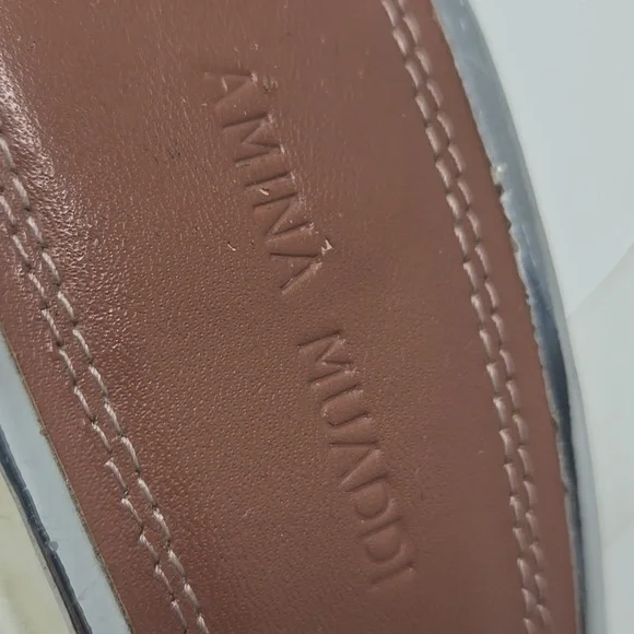 Amina Muaddi PVC Transparent Begum Glass Slingback Heels - Picture 9 of 10